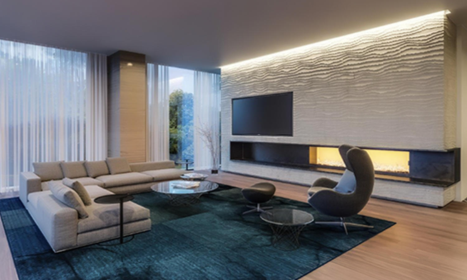 Wall Grazer - Family room with fire place